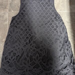 Rewind Charcoal Lace Overlay Top